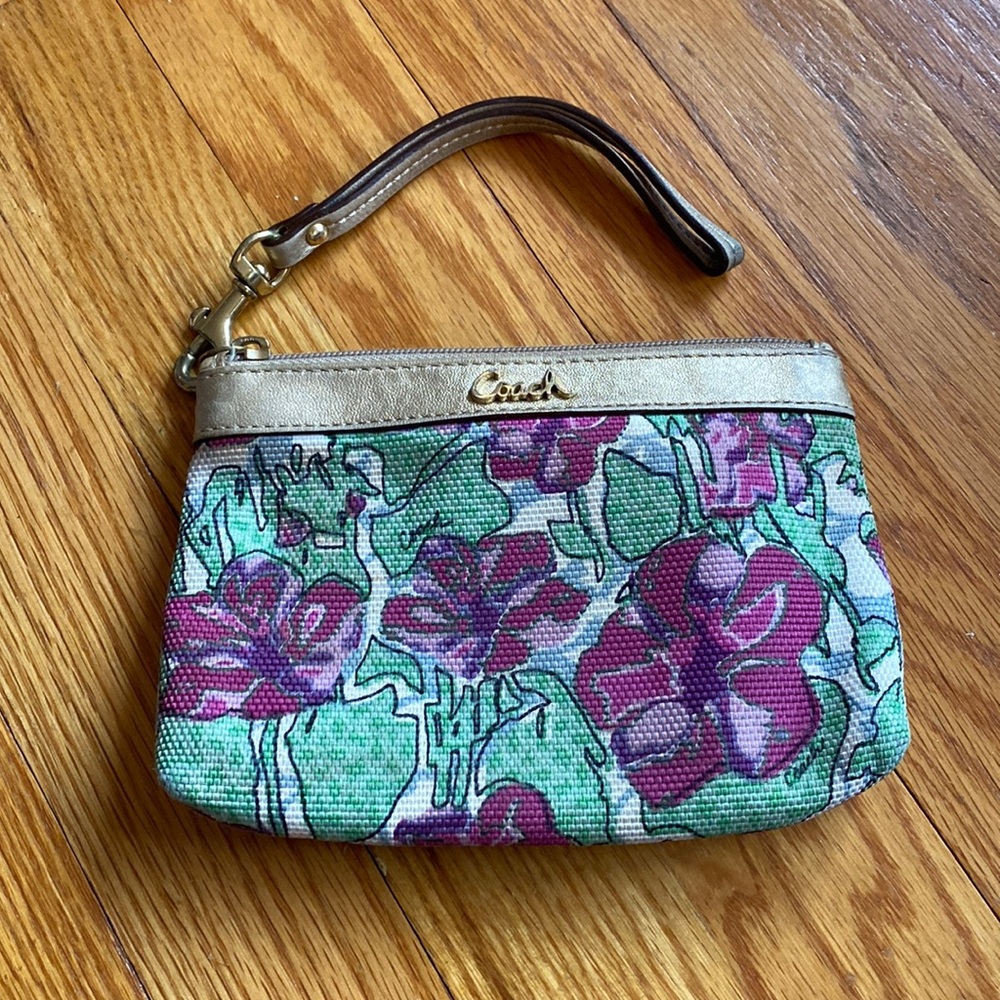 Flowered Coach Wristlet